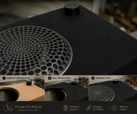 Non-woven felt used in speaker acoustic damping
